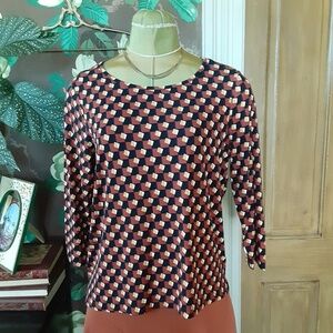 JASMINE & JULIANA  Geometric Print Top